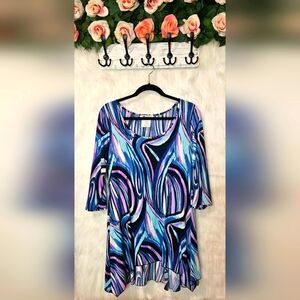 Aldila Retro Curved Hem Mini Dress Tunic (NWOT)